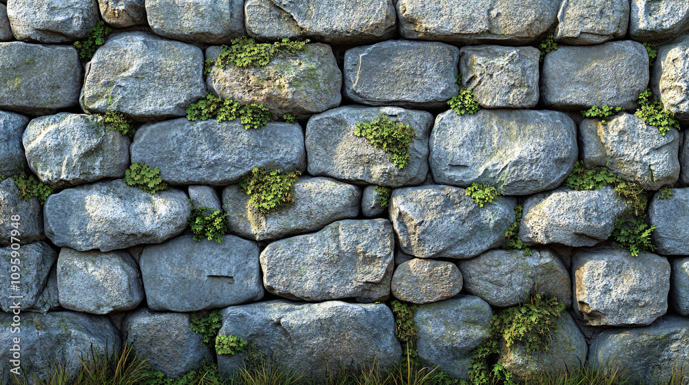 A detailed stone wall with moss crevices, perfect for nature themes, rustic designs, and organic architecture; ideal for home decor, landscaping projects, or outdoor events. A detailed stone wall with moss crevices, perfect for nature themes, rustic designs, and organic architecture; ideal for home decor, landscaping projects, or outdoor events.