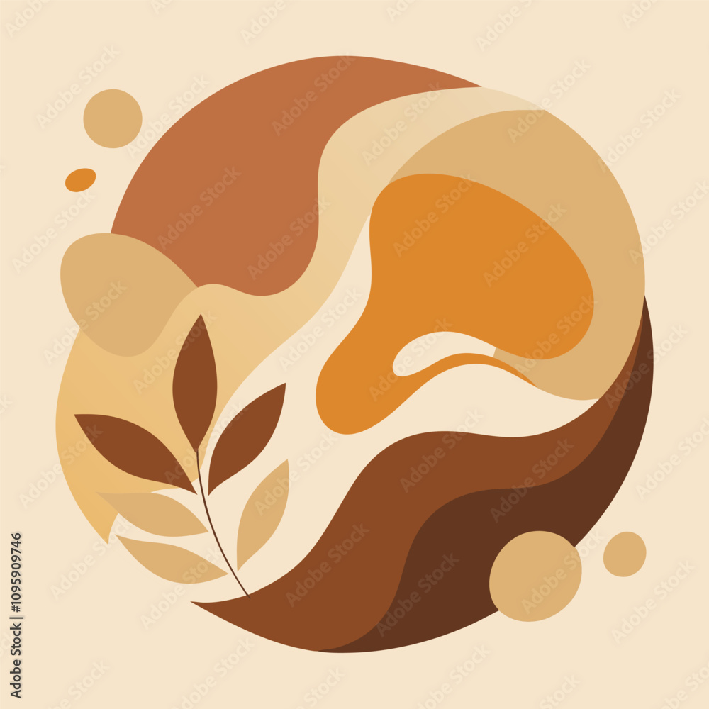 Warm Tones: Abstract Organic Shapes with Foliage Warm Tones: Abstract Organic Shapes with Foliage