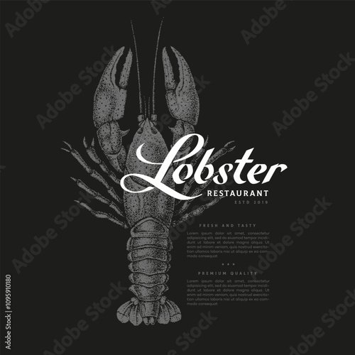 Vintage lobster illustration