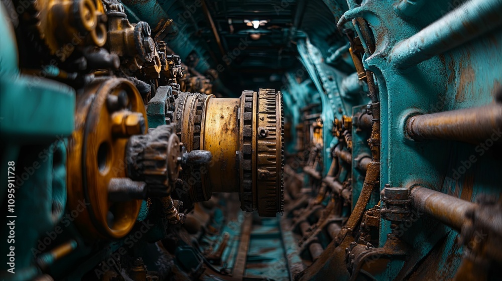 Rusty Gears Inside An Old Submarine Engine Room Rusty Gears Inside An Old Submarine Engine Room