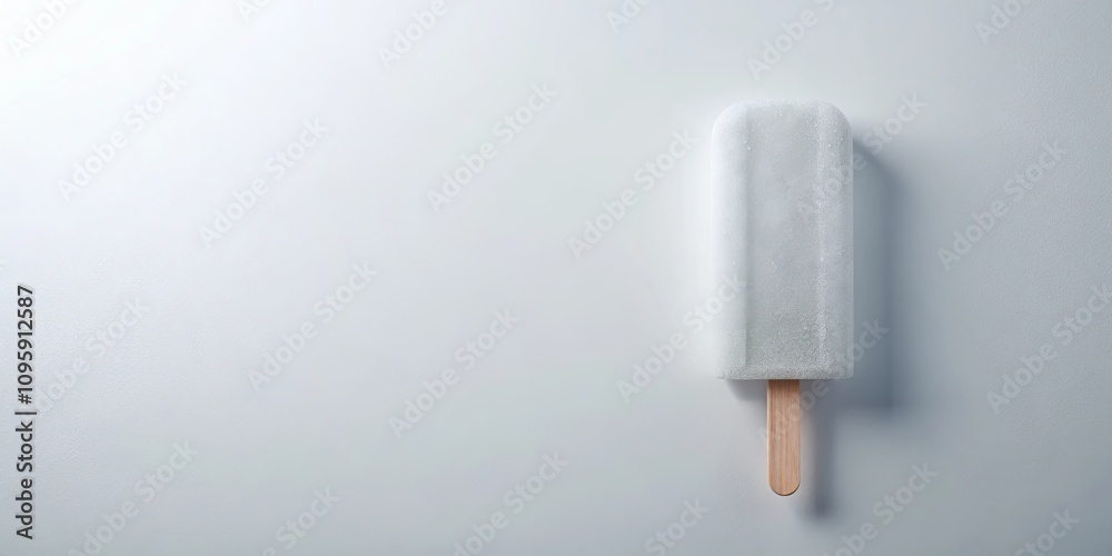 A single frozen dessert on a light background A single frozen dessert on a light background