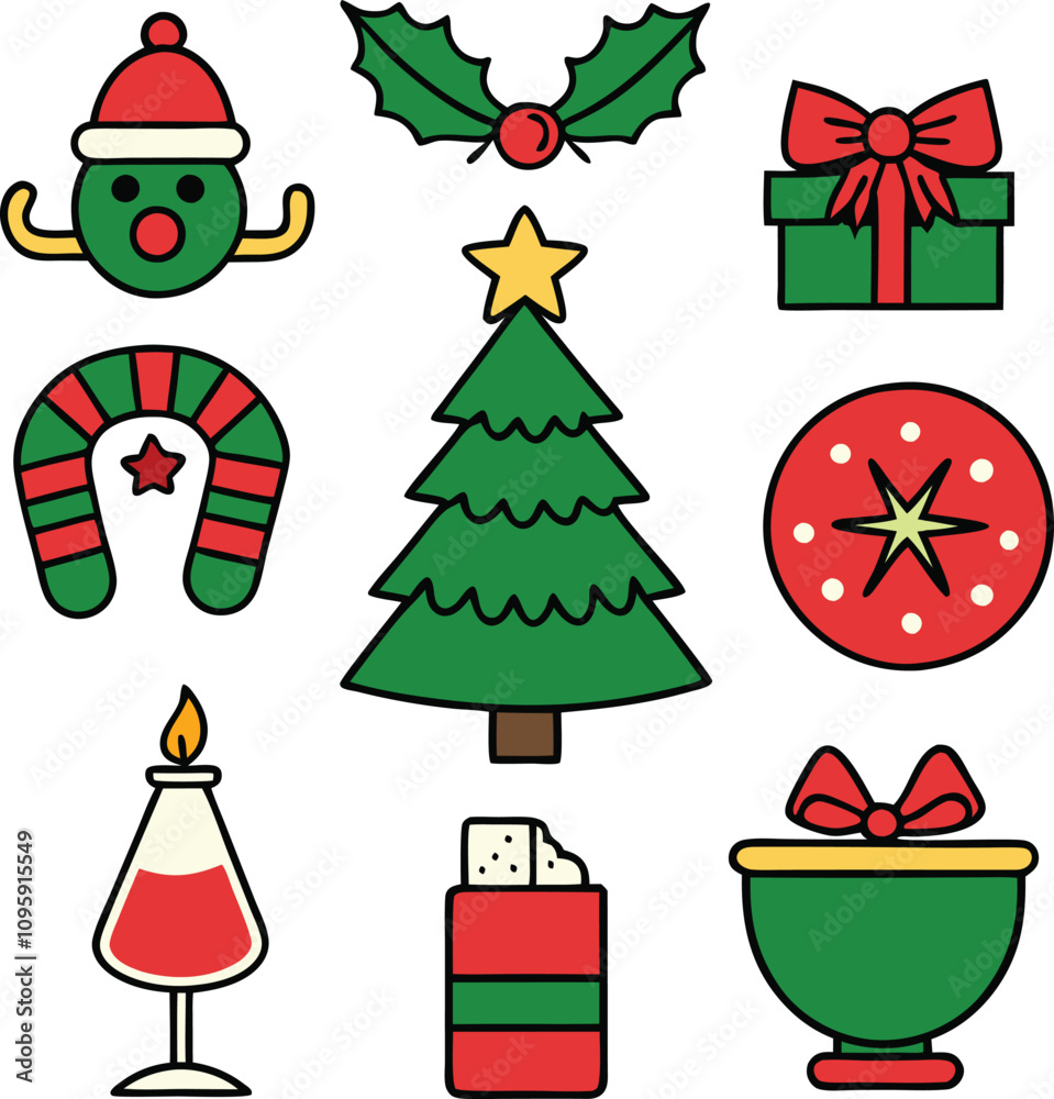 Christmas icons of Christmas party Christmas icons of Christmas party
