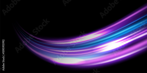 Beautiful light speed lines design on black background. Vector illustration