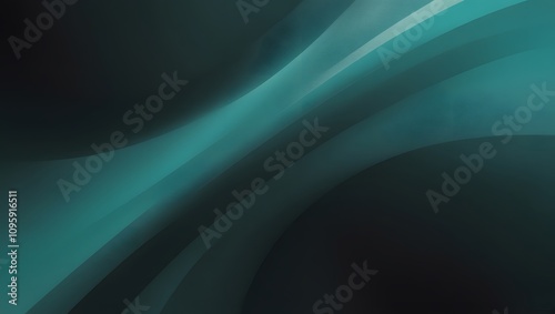 A modern abstract design with layered teal and dark tones, featuring smooth, flowing curves and a textured gradient effect. photo