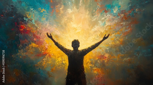 Wallpaper Mural Emotional awakening moment abstract art colorful background inspiration gesture Torontodigital.ca