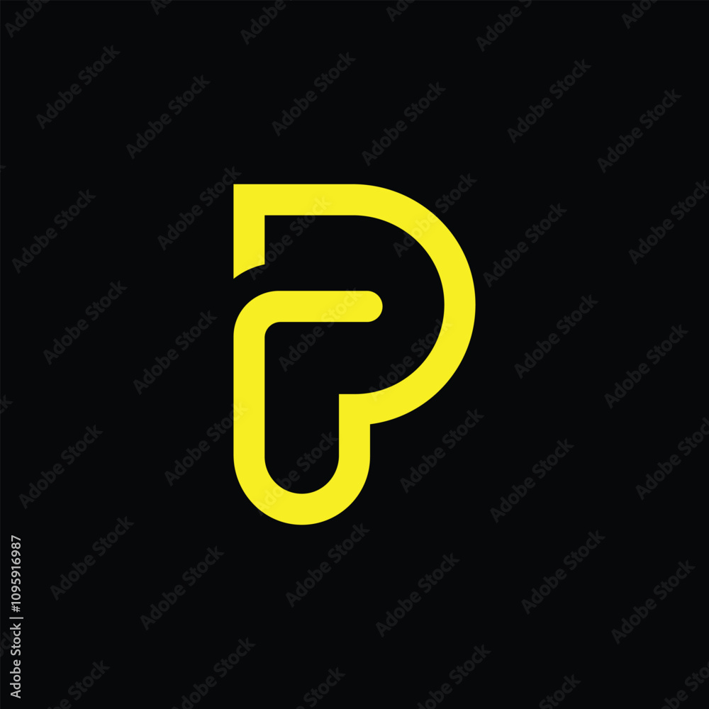 Letter P with arrow modern line art creative monogram typography logo design Letter P with arrow modern line art creative monogram typography logo design