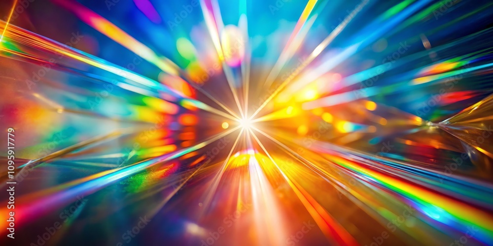 Obraz premium Rainbow Prism Burst Abstract Light Speed Composition