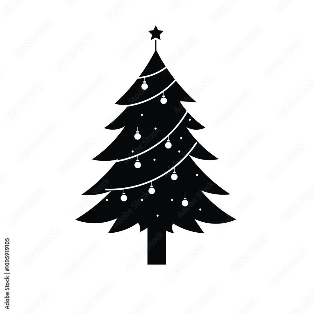 Christmas tree with ornaments illustration Christmas tree with ornaments illustration