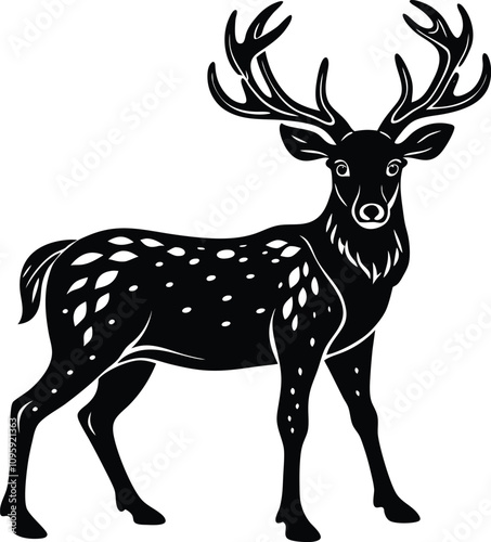 Beautiful Deer Silhouette Vector Illustration Design