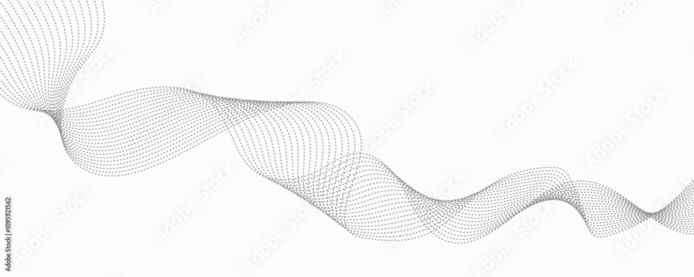Fototapeta premium Grey waves abstract business background. Technology wavy lines