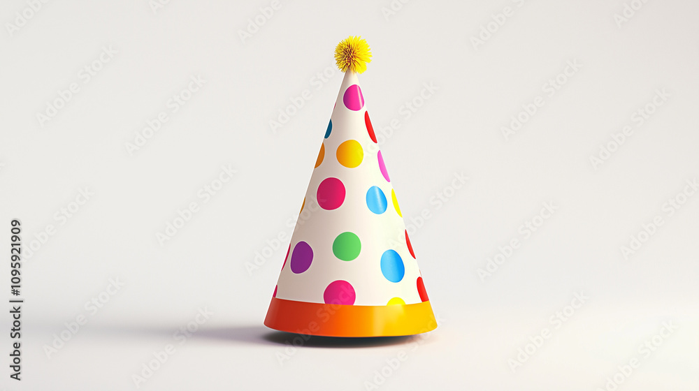 clean and clear birthday party hats on a white background, focusing on decorative and fun features clean and clear birthday party hats on a white background, focusing on decorative and fun features