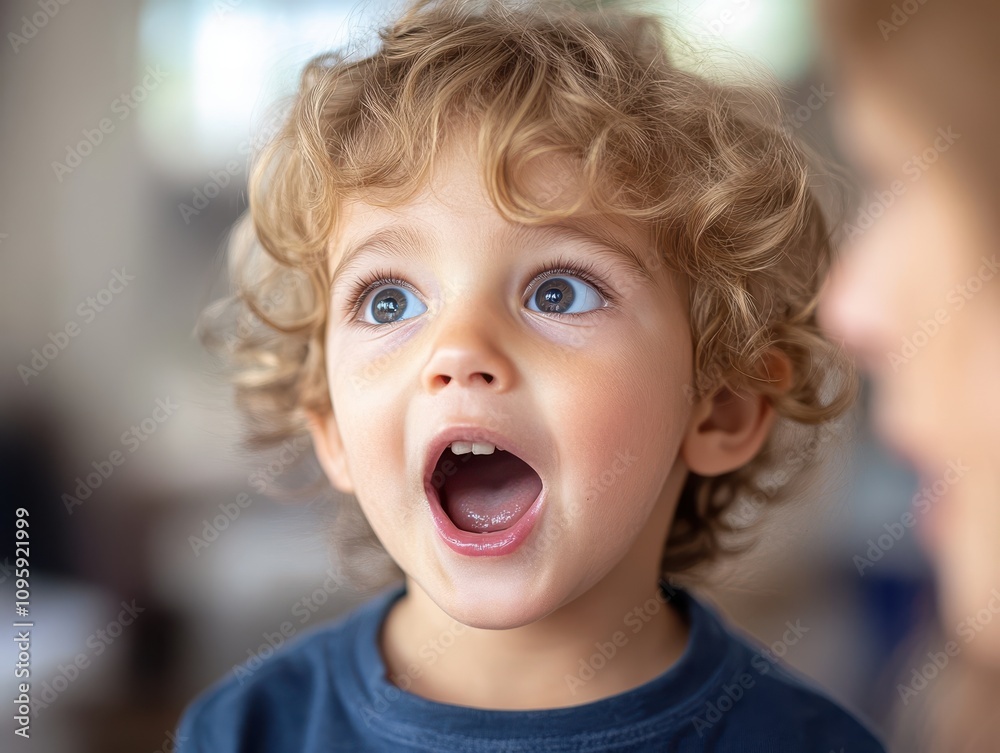 Excited Young Boy with Curly Hair
Excited Young Boy with Curly Hair
