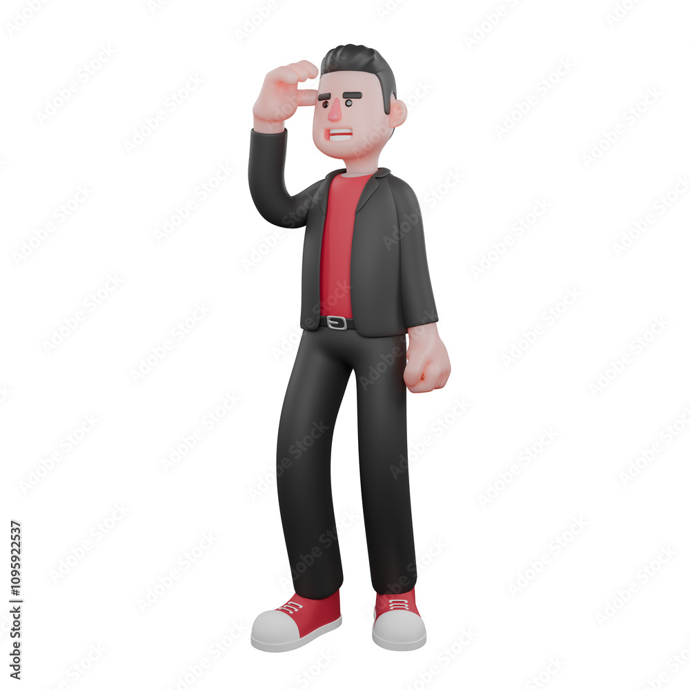 Cartoon Dance Artist Model. A male choreographer stands with his hands on his head with a happy expression. 3D Choreographer Cartoon Dance Artist Model. A male choreographer stands with his hands on his head with a happy expression. 3D Choreographer