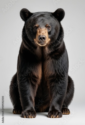 Set of black bear isolated on transparent background black businessman portrait Ultra realistic Photorealistic hyperdetailed photography soft light head and shoulders portrait cover