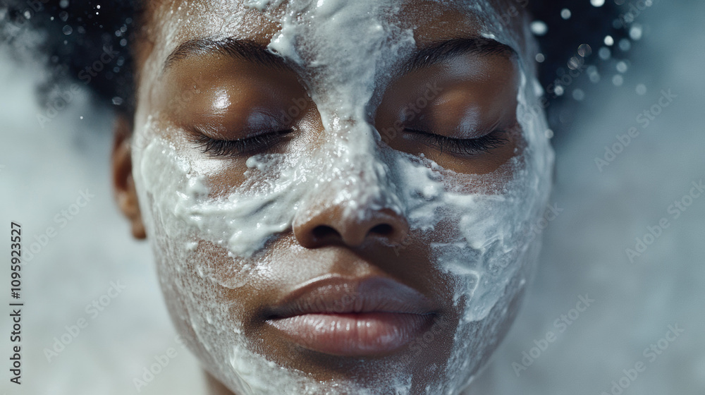 Fototapeta premium Relaxation and Self-Care With a Facial Treatment in a Serene Spa Setting During a Calming Wellness Session