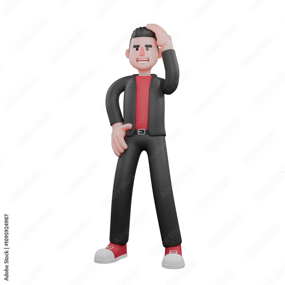 Choreographer Cartoon 3D Model. A male choreographer stands with his right hand on his head and his left hand on his waist with a happy expression. Dance Artist Choreographer Cartoon 3D Model. A male choreographer stands with his right hand on his head and his left hand on his waist with a happy expression. Dance Artist