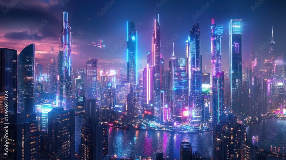 5G network wireless systems and internet of things with modern city skyline 5G network wireless systems and internet of things with modern city skyline