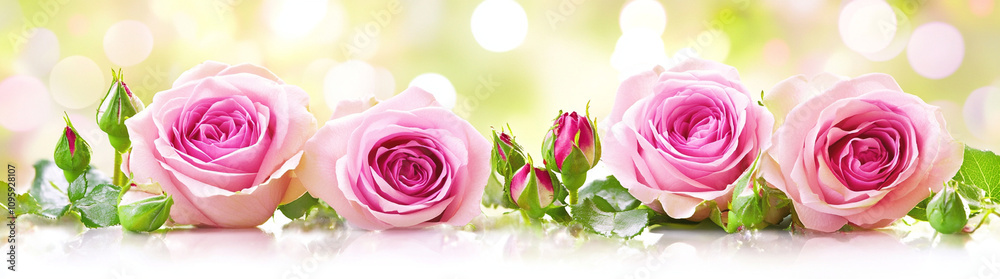 beautiful arrangement of pink roses with delicate buds and green leaves, creating serene and romantic atmosphere. Perfect for floral designs and backgrounds beautiful arrangement of pink roses with delicate buds and green leaves, creating serene and romantic atmosphere. Perfect for floral designs and backgrounds