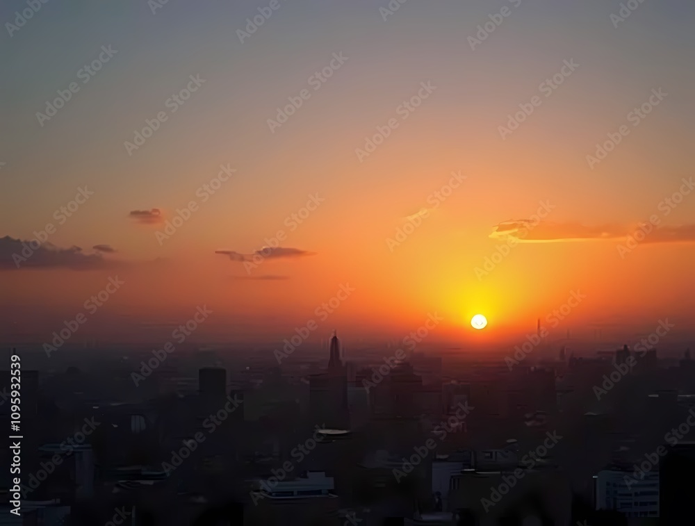 Naklejka premium Background Panorama of sunset