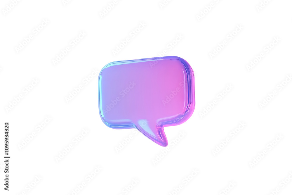 The image displays a 3D speech bubble in a rectangular shape with a purple gradient color, created as a PNG file on a clear background, ideal for overlaying onto other images or designs. The image displays a 3D speech bubble in a rectangular shape with a purple gradient color, created as a PNG file on a clear background, ideal for overlaying onto other images or designs.