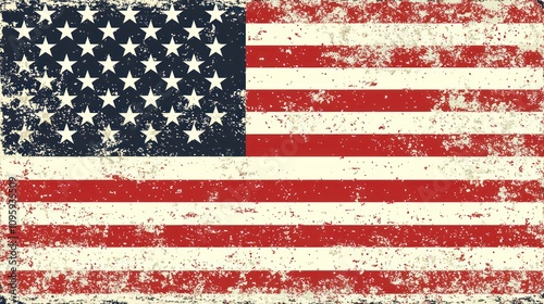 USA flag-inspired grunge design with stars and stripes