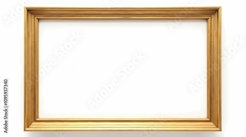 Golden frame on white background