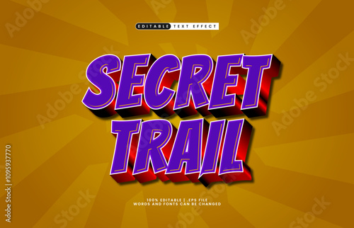 secret trail editable text effect with a journey and game text style