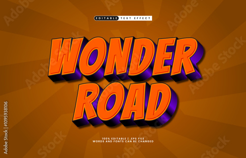 wonder road editable text effect with a journey and game text style