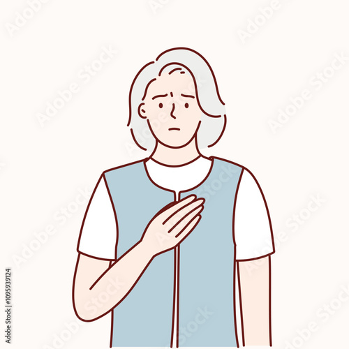 Character having a heart attack. Vector illustration in cartoon style.