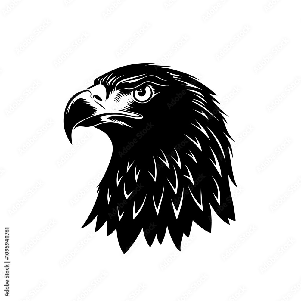Fototapeta premium Eagle head vector illustration isolated on white background