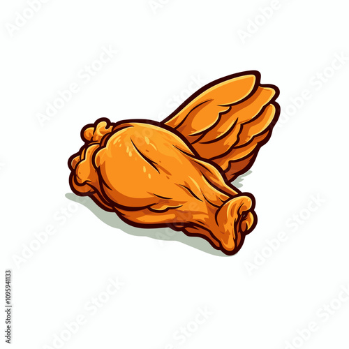 Delicious vector design of golden chicken wings ideal for culinary graphics or food-related projects photo