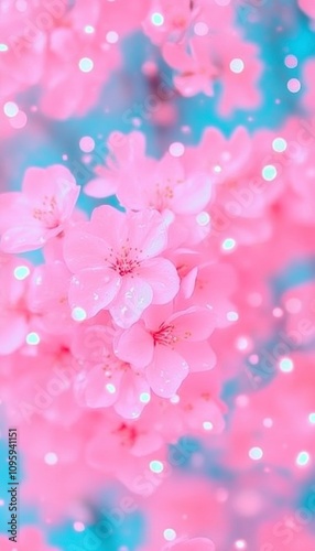 Delicate pink blossoms with bokeh effect.