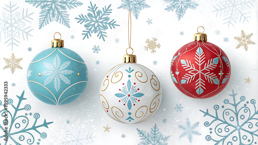 Christmas Decorations with Tree Branches and Baubles on a Transparent Background Christmas Decorations with Tree Branches and Baubles on a Transparent Background