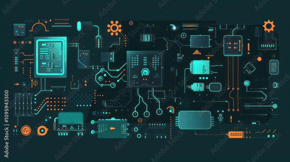 Abstract Digital Circuitry Illustration Abstract Digital Circuitry Illustration