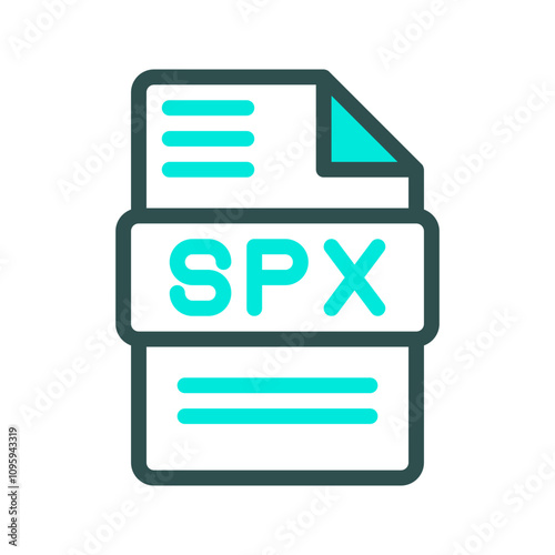 Spx modern design for audio format icon with bright color elements