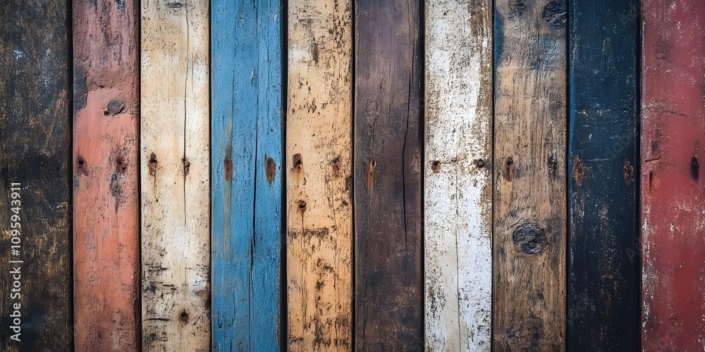 Rustic Colorful Wooden Planks Rustic Colorful Wooden Planks