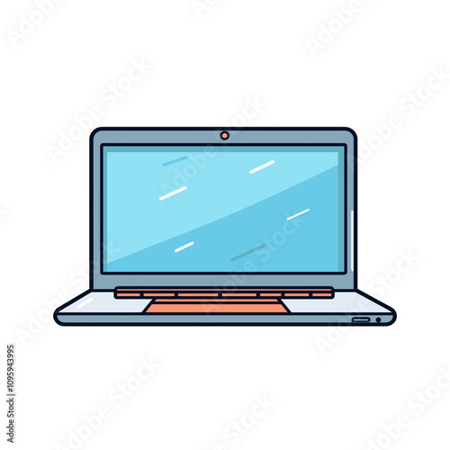 Elegant vector art of a laptop with a clear screen showcasing modern digital design and technology