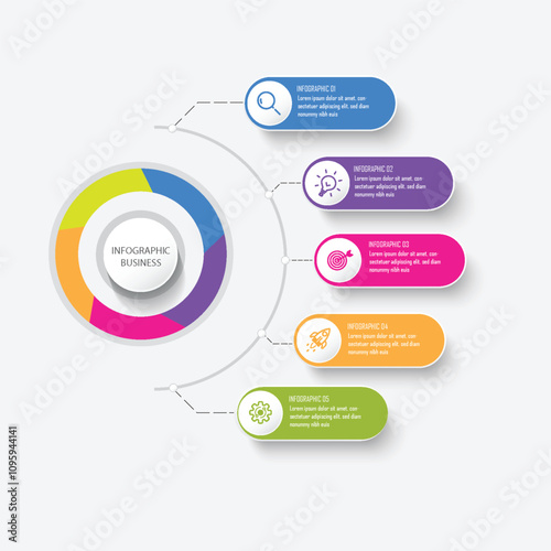 Infographic template with label and icons. Business concept with options. For content, diagram, presentation, website