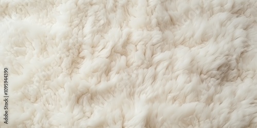 Soft and Cozy White Wool Plush Texture with a Top Down View Ideal for Backgrounds and Textile Designs