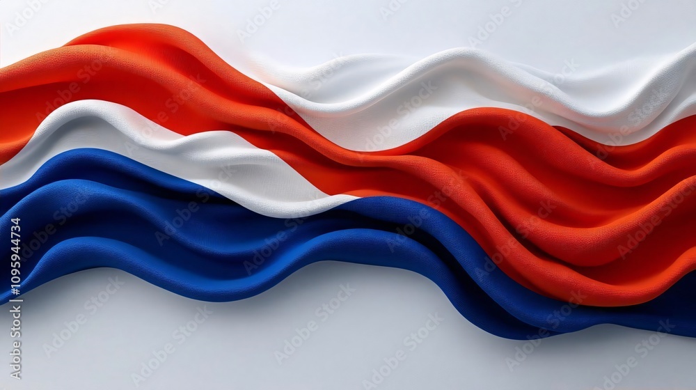 Fototapeta premium Netherlands Flag Waving Fabric Dutch Colors National Symbol Patriotic Design Background Image