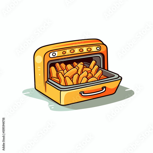 Oven filled with golden brown fries ready for serving at a casual gathering in the kitchen