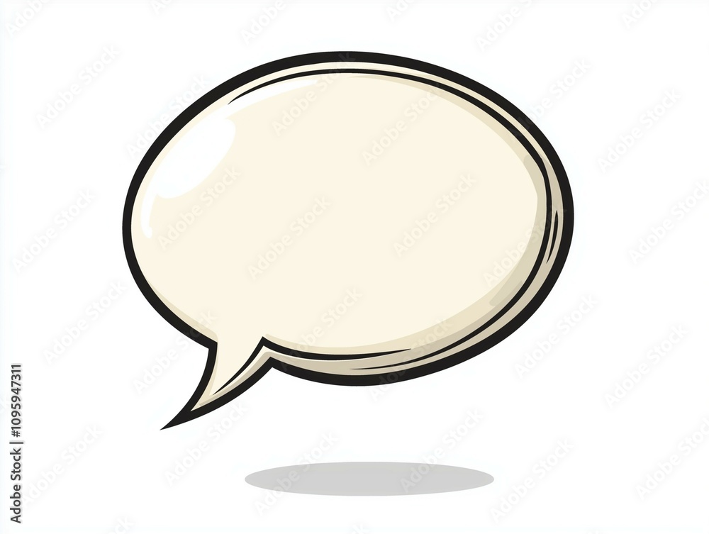 A simple and clean illustration of a speech balloon, isolated on a plain white background A simple and clean illustration of a speech balloon, isolated on a plain white background