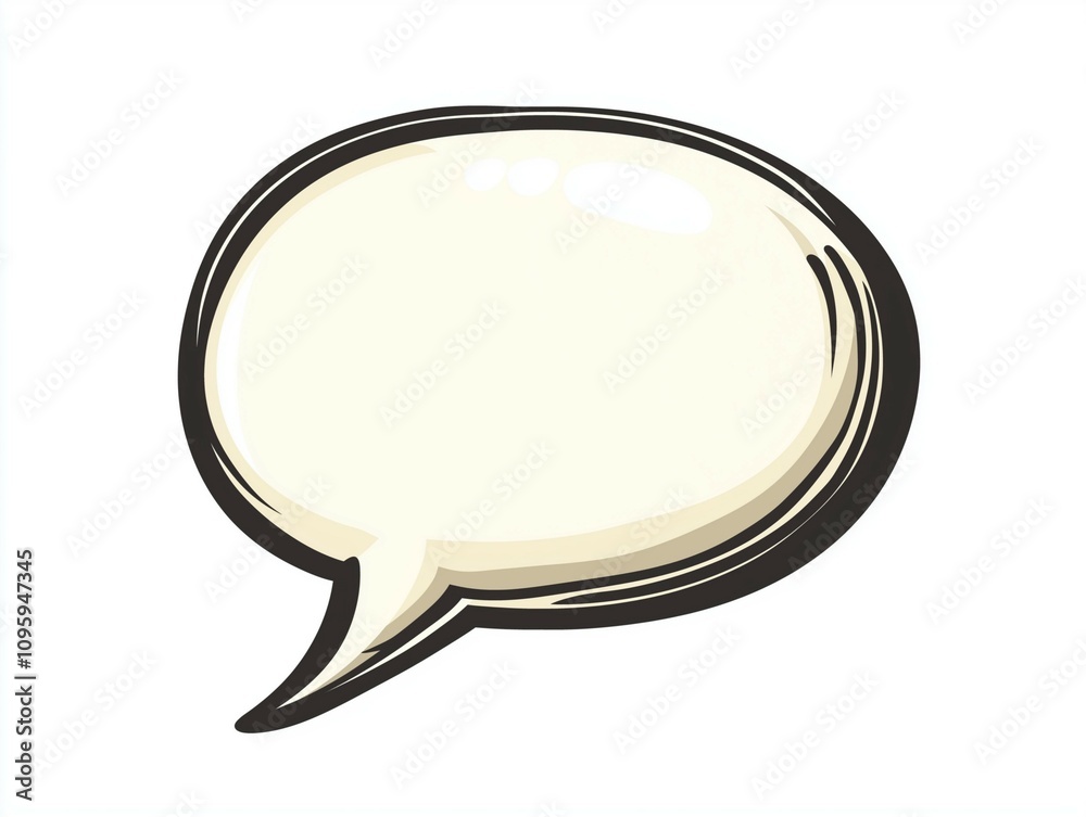 A simple and clean illustration of a speech balloon, isolated on a plain white background