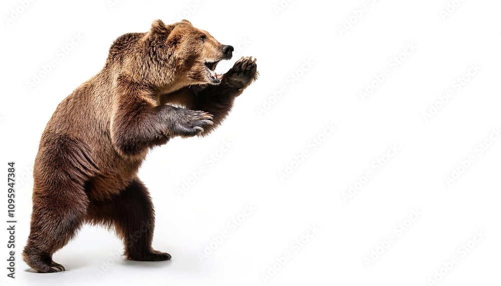 Obraz premium bear aggressive fighting representing NYSE stock market sentiment and attitude of investors as to anticipated price development in a market. Bearish means price goes down, shorting the market