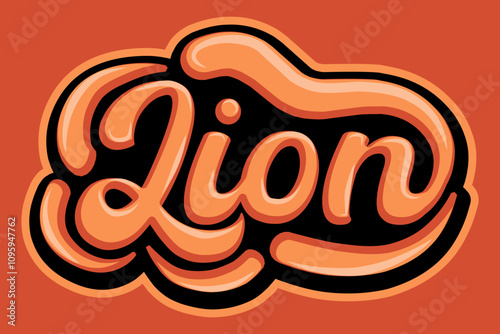 lion graffiti lettering typography art