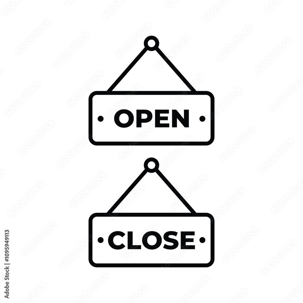 icon open and close sign vector design outline style icon open and close sign vector design outline style