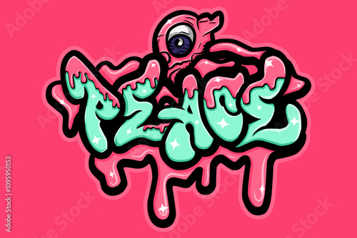 peace graffiti lettering typography art