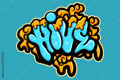 hive graffiti lettering typography art