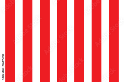 Vertical red and white stripes background. Seamless and repeating pattern. Editable template. Vector illustration.