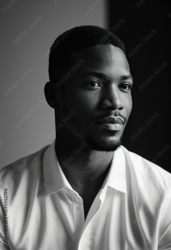 portrait of a man, black and white, thoughtful expression, short hair, well-groomed beard, wearing a white shirt, soft lighting, minimalistic background, classic style
portrait of a man, black and white, thoughtful expression, short hair, well-groomed beard, wearing a white shirt, soft lighting, minimalistic background, classic style